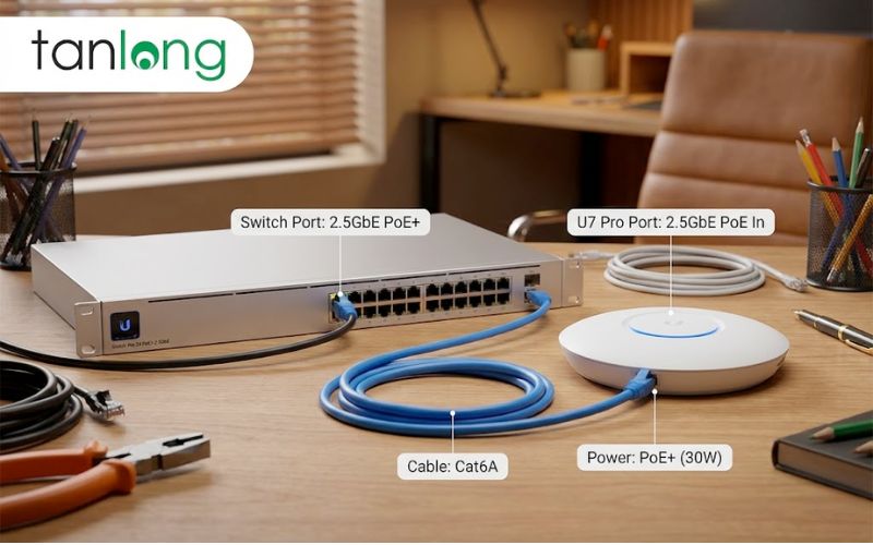 HƯỚNG DẪN CÁCH LẮP ĐẶT UNIFI U7 PRO: CHUẨN POE+ VÀ HẠ TẦNG CÁP 2.5G