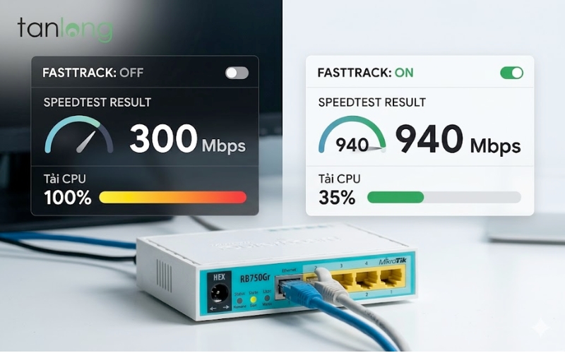 KHẮC PHỤC LỖI RB750GR3 KHÔNG CHẠY TỐI ĐA BĂNG THÔNG: MỞ KHÓA MẠNG 1GBPS