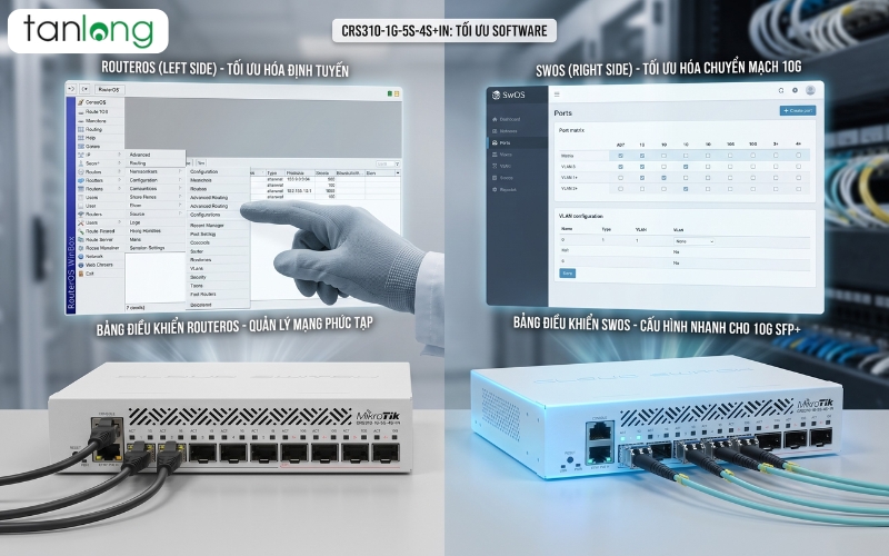 CÀI ĐẶT SWITCHOS CHO CRS310-1G-5S-4S+IN: 4 BƯỚC GIẢM 90% CPU OVERHEAD SO VỚI ROUTEROS