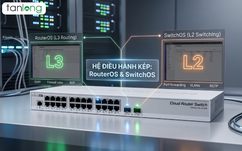 SO SÁNH SWITCHOS VÀ ROUTEROS TRÊN CRS326: ĐÁNH GIÁ HIỆU NĂNG THỰC TẾ & CÁC BƯỚC CHUYỂN ĐỔI TỐI ƯU
